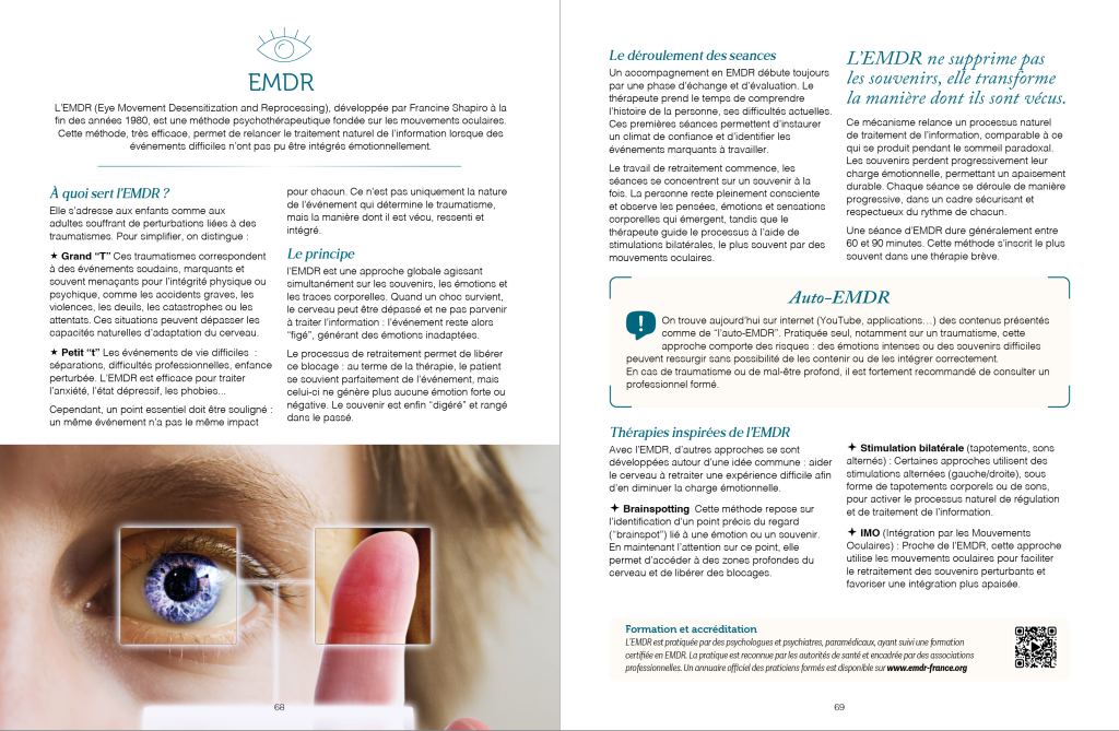 Les Ressources du Bien-Être (Austral Éditions) : double page sur l’EMDR